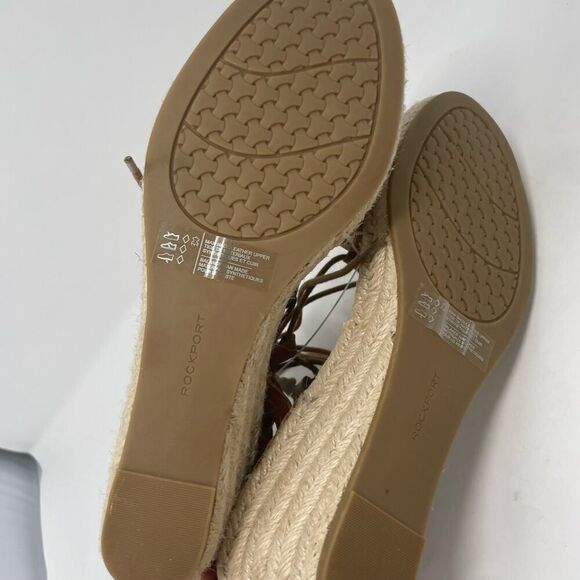 NEW! Women's Rockport Trutech Wedge Jute Leather Sandals sz. 9.5 - Picture 5 of 10